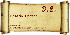 Demián Eszter névjegykártya